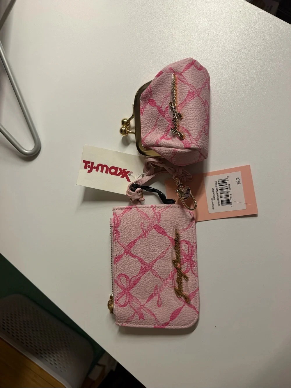 Juicy Couture Pink Logo Accent Cardholder & Coin Purse Set